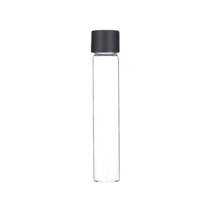 Glass Tube with Child-Resistant Black Cap